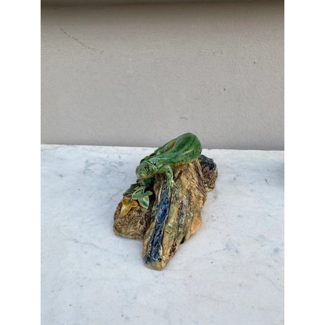 French Country Rare Majolica Palissy Lizard Joseph Landais Circa 1860 For Sale - Image 3 of 11