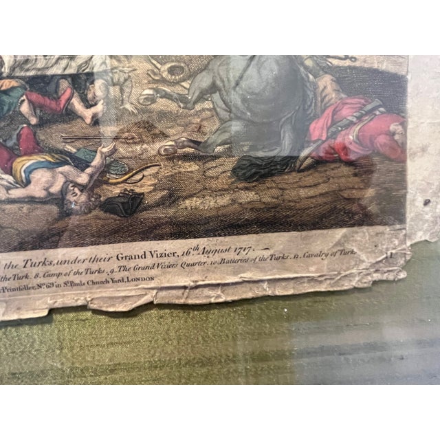 1717 Battle of Belgrade Hand-Colored Engraving Prince Eugene of Savoy For Sale - Image 4 of 11