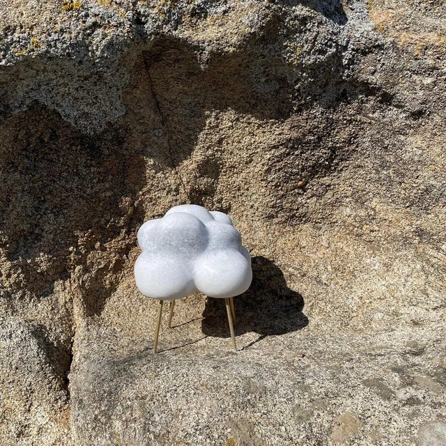 Metal Cloud with Bronze Sticks Marble Sculpture by Tom Von Kaenel For Sale - Image 7 of 8