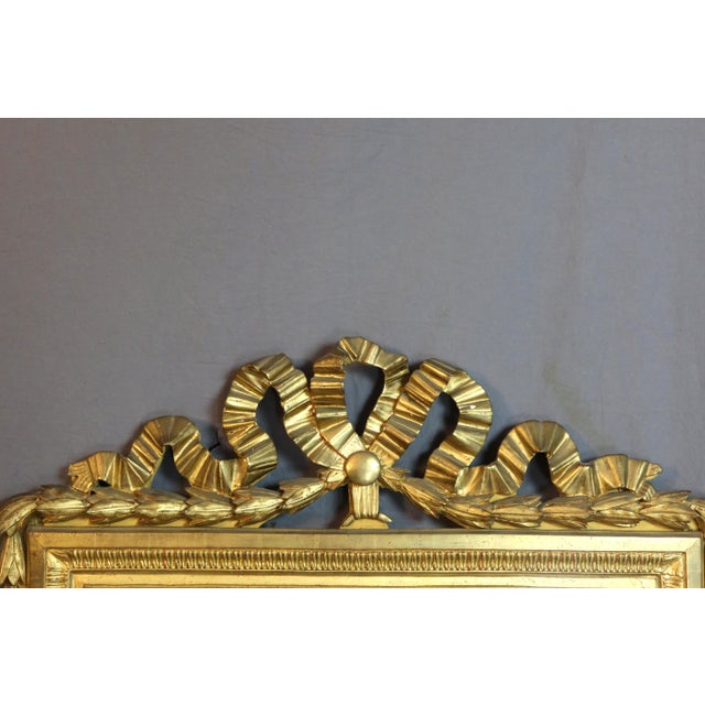 Large Louis XVI Mirror in Gilded Wood For Sale - Image 4 of 12