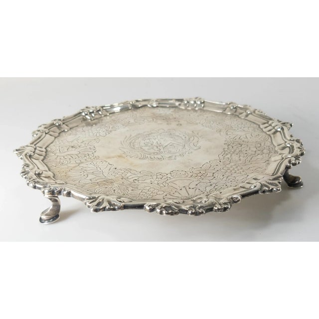 18th Century 18th Century Irish Sterling Silver Dublin Hallmarked Salver For Sale - Image 5 of 12