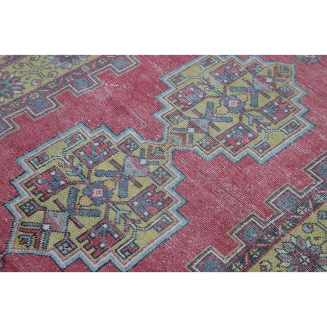 1960s Bohemian Style Hand Knotted Red Oushak Rug For Sale - Image 4 of 10