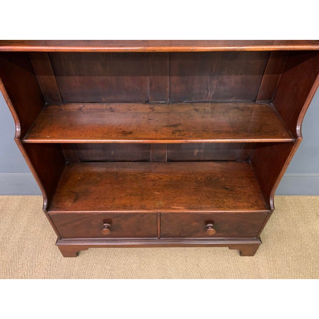 Wood Victorian Mahogany Waterfall Open Bookcase, 1880 For Sale - Image 7 of 15