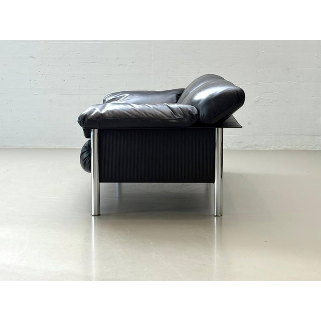 Black 3-Seater Sofa by Pierluigi Cerri for Poltrona Frau, Italy, 1990s For Sale - Image 5 of 15