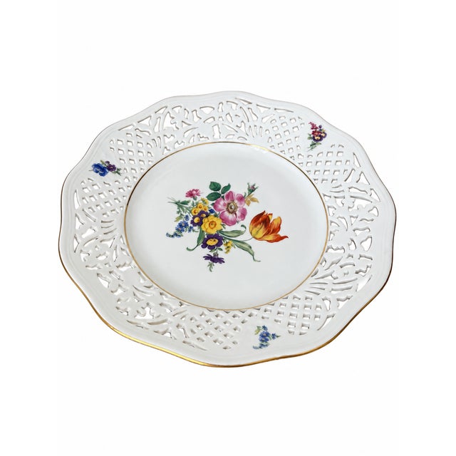 1990s Thun Czech Porcelain Pierced Floral Display Plate With Scalloped ...