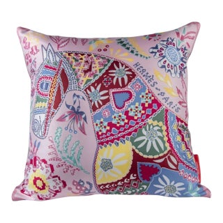 Hermès en Attendant Ulysse Vintage Silk Scarf Pillow For Sale