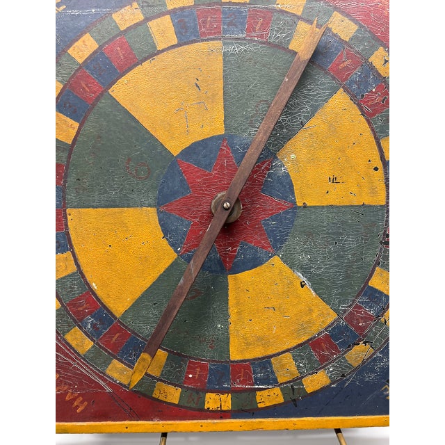 Highly Unusual American Folk Art "Yale vs. Harvard" Spinning Wheel Game C. 1900 For Sale In Boston - Image 6 of 12
