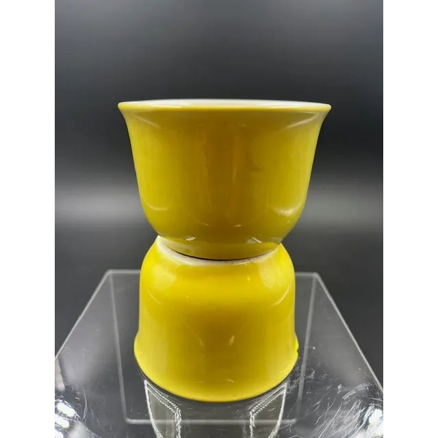 Early 20th Century Empire Ware Yellow Trinket Dishes- a Pair For Sale - Image 9 of 12