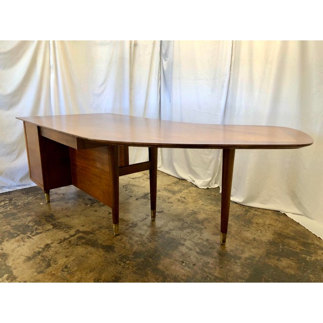 Mid 20th Century Wood Boomerang Desk by Standard Furniture Co. For Sale - Image 9 of 12