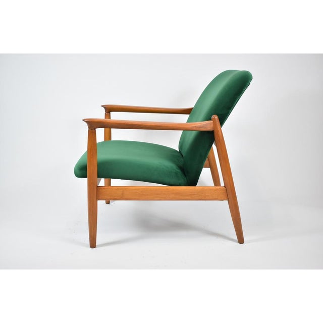 Vintage Green Fabric Armchair by E. Homma, 1960s For Sale - Image 13 of 14
