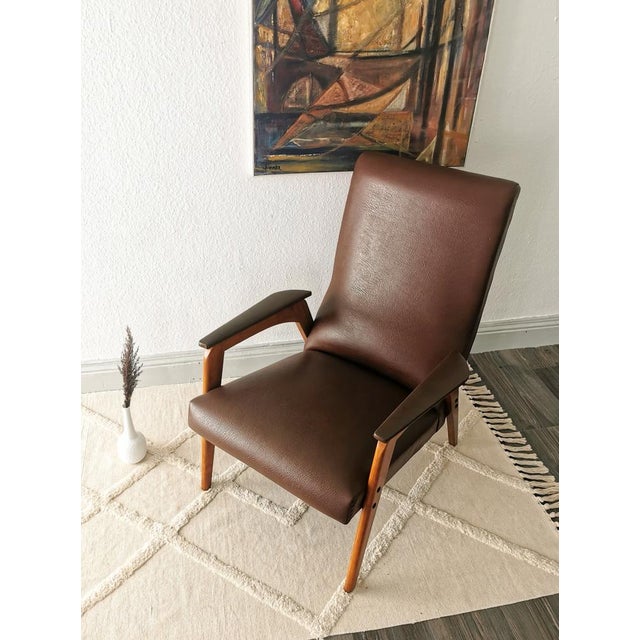 Set of Mid-Century Armchairs in Teak & Synthetic Leather, 1950s For Sale - Image 14 of 18