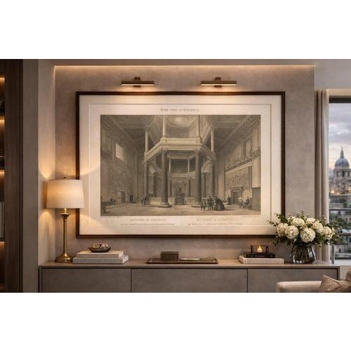 Title: Baptistery of Constantine, Lateran, Rome – Benoist 1869 Lithograph : This finely executed 19th-century lithograph...