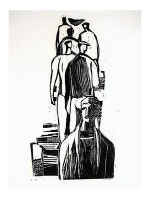 Gustav Grund, 1961, Woodcut