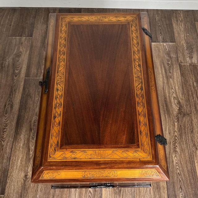 Late 20th Century Alfonso Marina Spanish Colonial Marquetry Trunk For Sale - Image 10 of 18