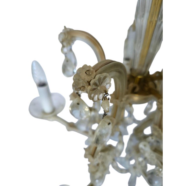 A stunning, classic murano chandelier in the venetian "ca' rezzonico" style, handcrafted in italy around 1960. This...