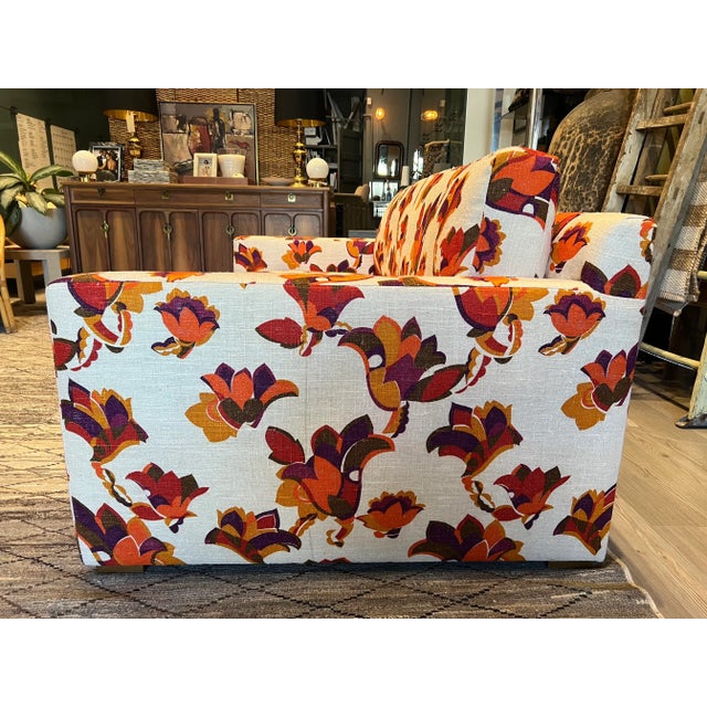 Vintage Sofa Reupholstered in Vintage 70's Floral Dead Stock Fabric For Sale In Los Angeles - Image 6 of 8