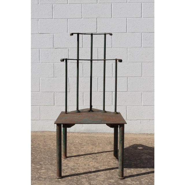 circa 1980 each with three stiles stacked over four, above a square seat with triangular back edge, raised on four...