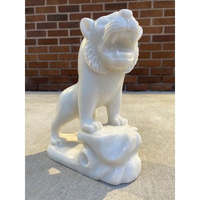 Figurative Hand Carved Soapstone Tiger Sculpture Vietnam For Sale - Image 3 of 13