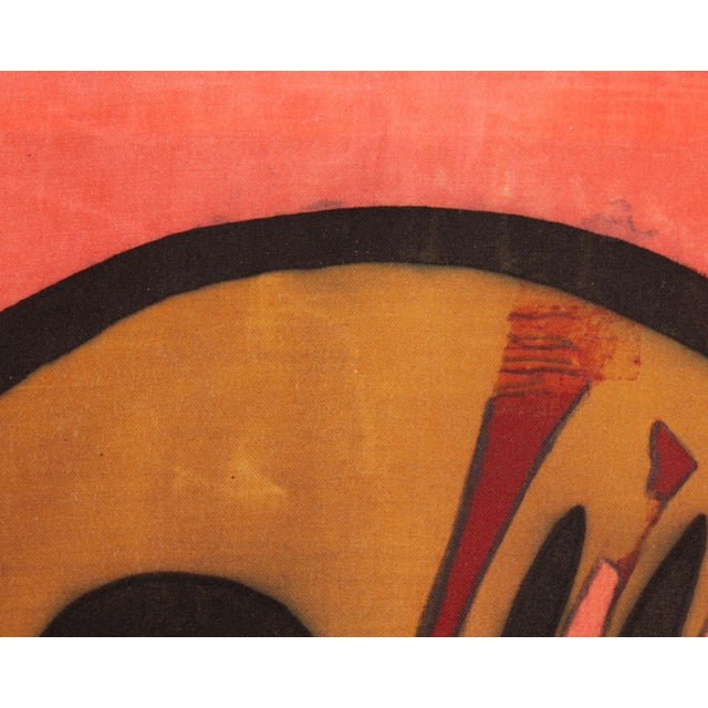 Late 20th Century Signed Abstract Batik Wax Painting by Harry Hilson For Sale - Image 5 of 8