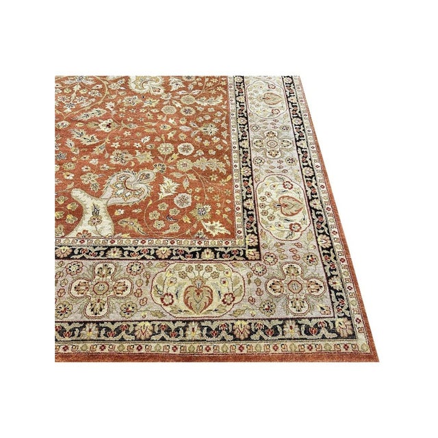 9x12 Handwoven Indo Agra Area Rug - 107081 For Sale In Dallas - Image 6 of 12