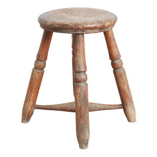 Rustic Wooden Milking Stool For Sale
