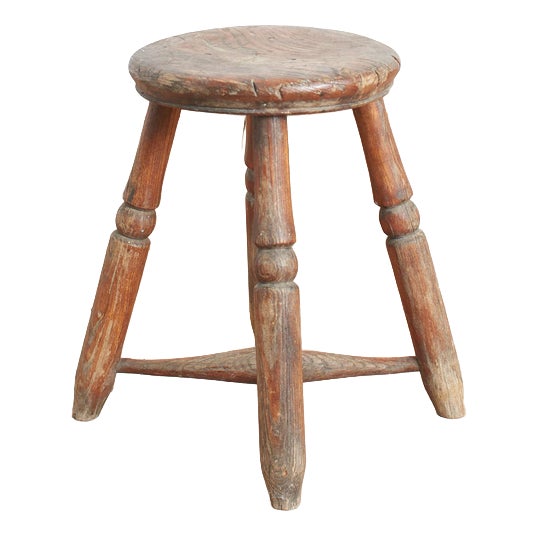 Rustic Wooden Milking Stool For Sale