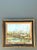 Wood Vintage Original Waterfront Original Oil Painting on Canvas For Sale - Image 7 of 12