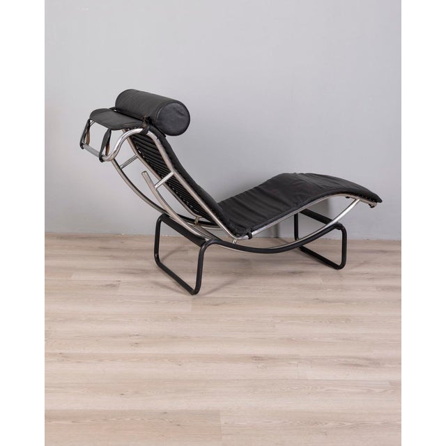 Vintage Chaise Lounge in Metal and Leather, Italy, 1980s For Sale - Image 6 of 17
