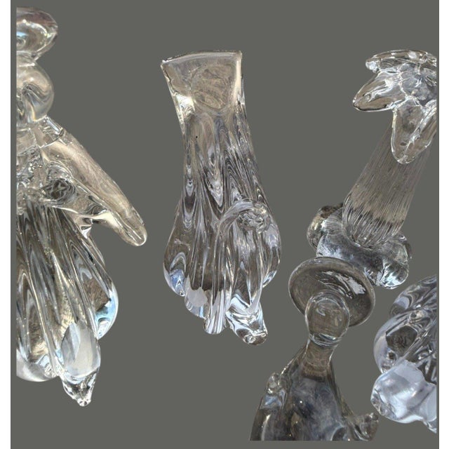 Vintage Christmas 1988 Enesco Accents Clear Art Glass Nativity 10-Pc Set For Sale - Image 11 of 13