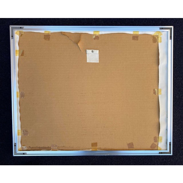 Blue Mid-Century Modern Impressionist Paris Cityscape Oil Painting For Sale - Image 8 of 8