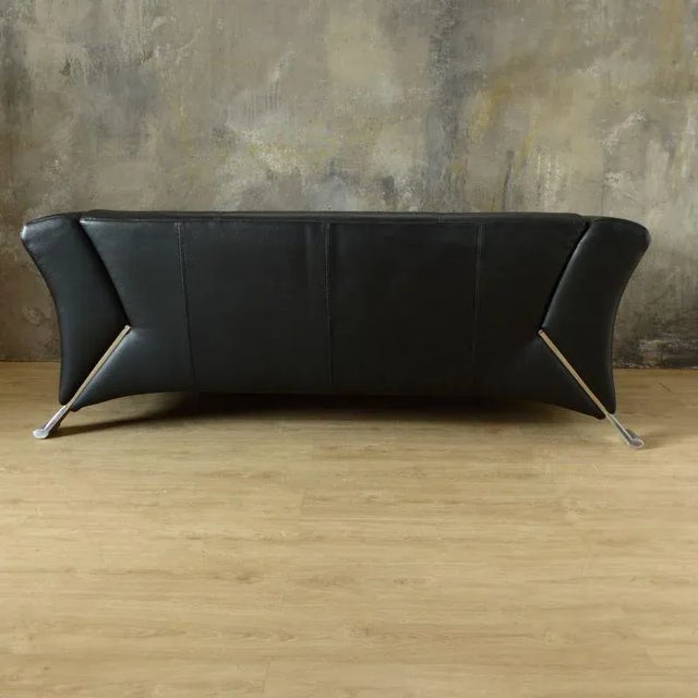 Animal Skin Black Leather 2-Seat Sofa by Rolf Benz, 2000s For Sale - Image 7 of 10