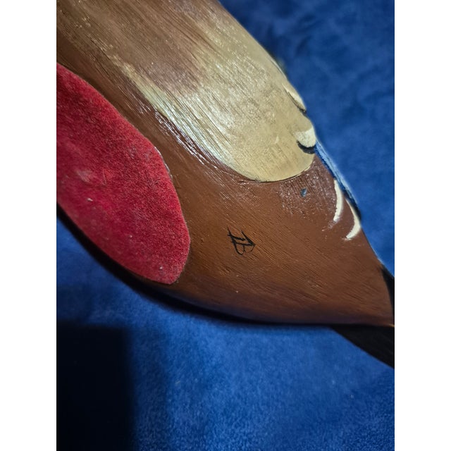 Late 20th Century Late 20th Century Hand-Painted Wood Duck Drake Decoy For Sale - Image 5 of 8
