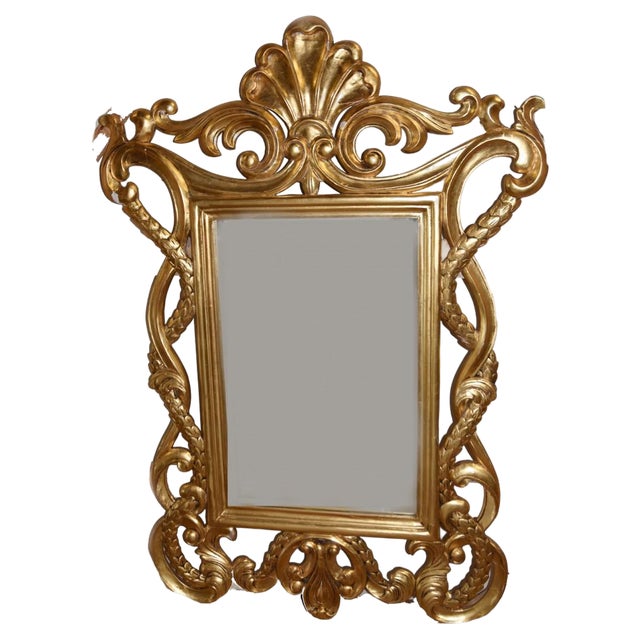 Gilt Rococo Pier Mirror in Carved Frame For Sale