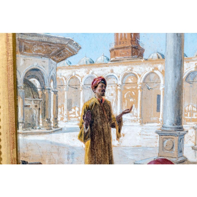 19th Century 19th Century Prayer at the Muhammad Ali Mosque, Cairo by Alphons Leopold Mielich For Sale - Image 5 of 8