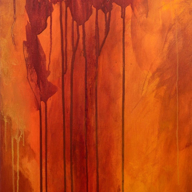 Orange "Luminous Sea" Original Mixed-Media Painting by Stephen Hansrote For Sale - Image 8 of 11