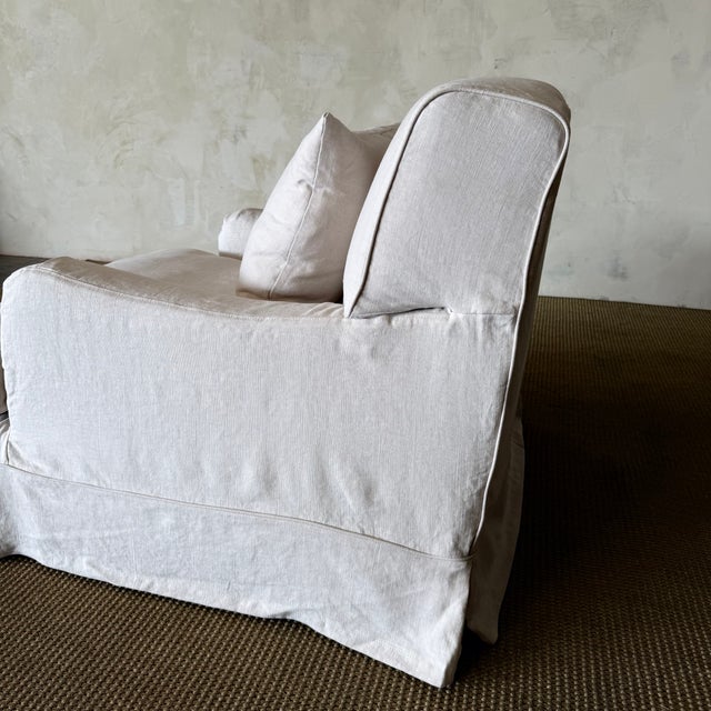 Bruce Chair - Belgian Inspired Roll Slip Covered in 100% Linen For Sale - Image 10 of 15