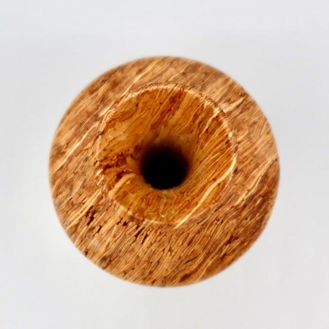 Hand Turned Spalted Hardwood Bud Vase | Natural Wood Turning, Organic Decor For Sale - Image 4 of 7