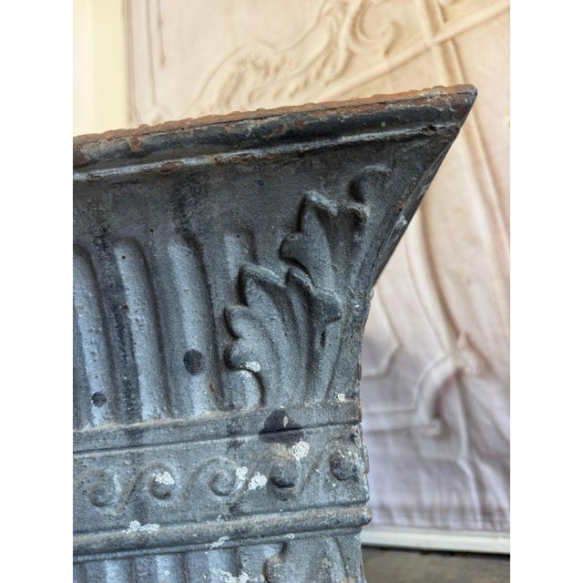 Antique French Cast Iron Jardinière Planter, Louis XVI Style, 1880 For Sale - Image 11 of 13