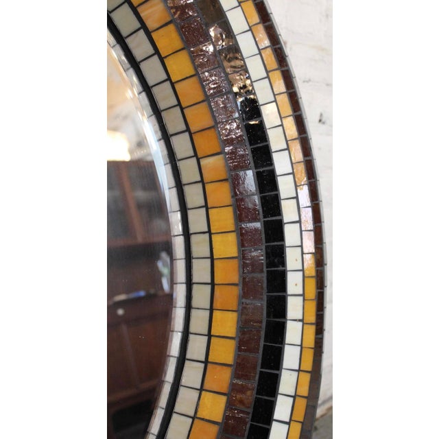 Mid-Century Round Mosaic Tile Mirror For Sale - Image 4 of 10