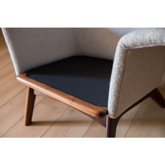 Vintage Sculptural Walnut Wingback Lounge Chair and Ottoman by Adrian Pearsall For Sale - Image 18 of 18