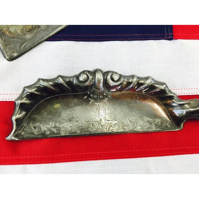 Silver Antique Etched & Engraved Silver Butler's Set For Sale - Image 8 of 8