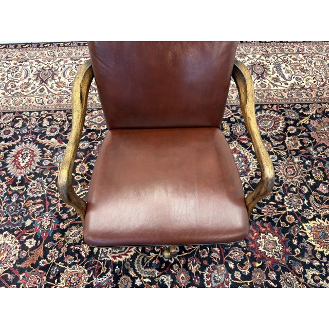 English Chesterfield Office Chair in Burgundy For Sale - Image 6 of 8