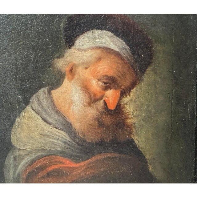 Antique 18th Century Johann Andreas Herrlein Mini Oil Painting Portrait on Board For Sale In New York - Image 6 of 11