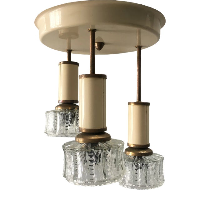 Pendant Lamp in Metal and Glass, 1960s For Sale