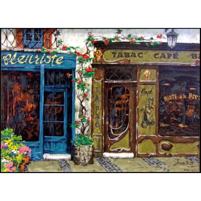 "Cafe Tabac" by Viktor Shvaiko Jewels I/ Les Bijoux De Paris Suite Original limited edition serigraph on canvas, hand...