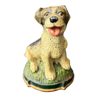 Vintage Cast Iron Terrier Puppy Dog Doorstop For Sale