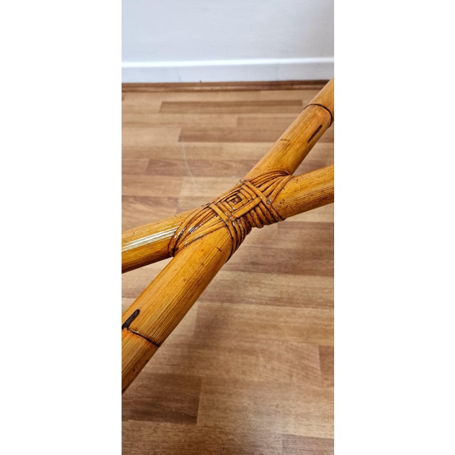 Console in Bamboo, Glass and Brass, Italy, 1960s For Sale - Image 11 of 14