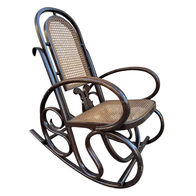 Wood Set of Vintage Rocking Chairs in Beech For Sale - Image 7 of 14