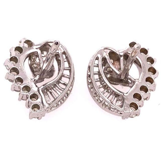 Antique White 14 Karat White Gold Fashion Earrings With Diamonds 1.25 TDW For Sale - Image 8 of 9