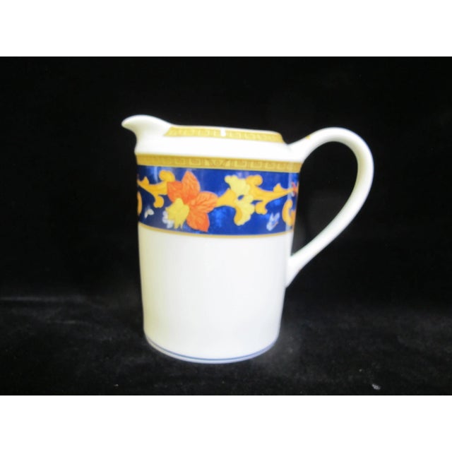 Neoclassical Bernardaud Limoges Cobalt Roma Bleu Floral Creamer Pitcher For Sale - Image 3 of 6